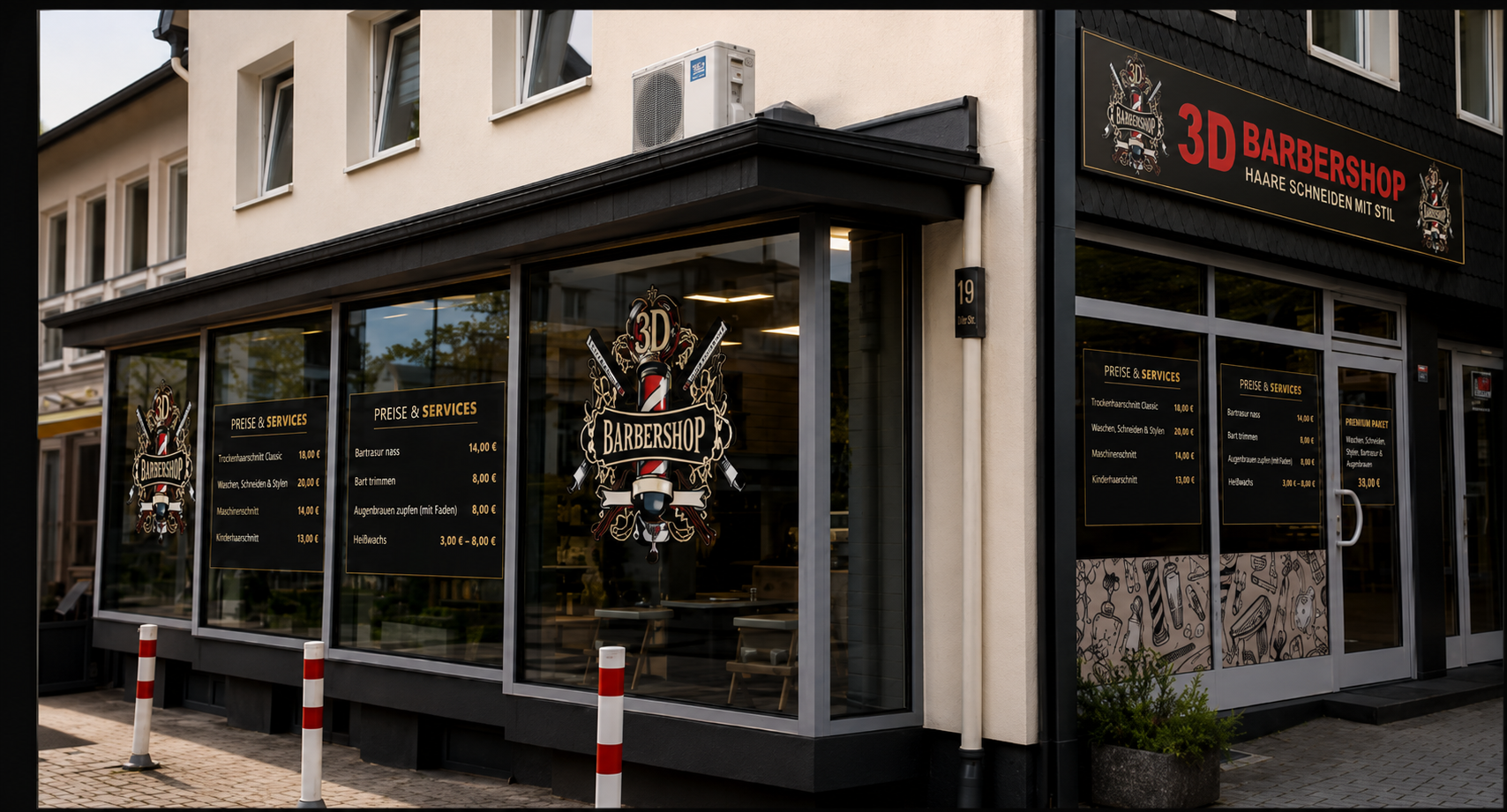 Außenansicht 3D Barbershop Wuppertal in Cronenberg